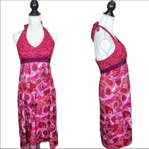 Athleta Dress Halter Pack Everywhere Paisley Pink